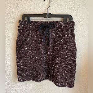 LOFT Burgundy Tweed Skirt with Black Accent